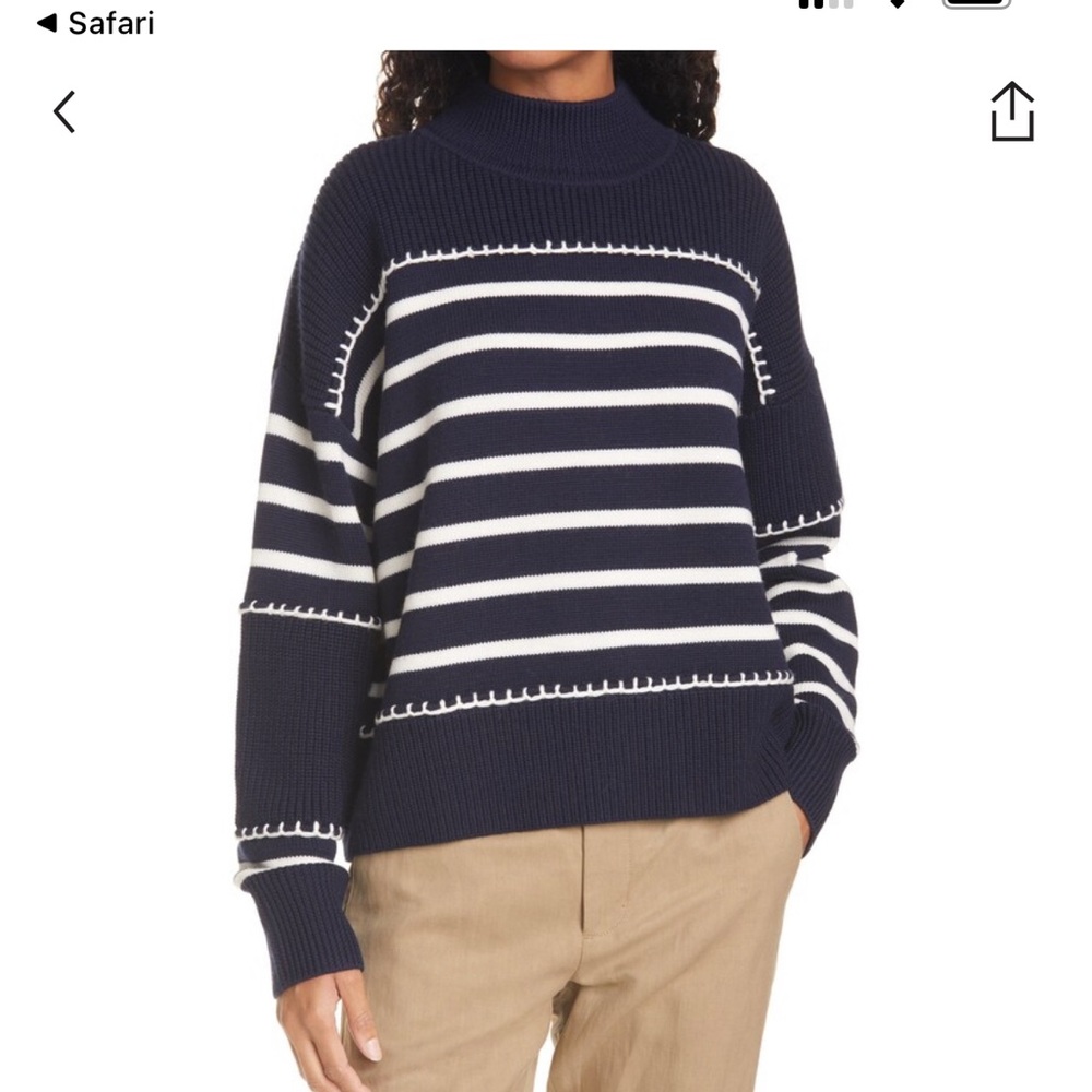 La Ligne navy and cream sweater, size XS.